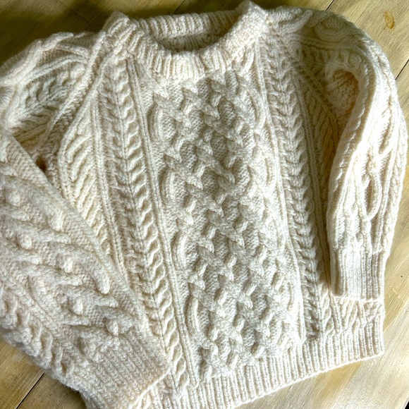 Hand Crafted Other - Children’s hand knit, Irish wool, cream fisherman‘s sweater